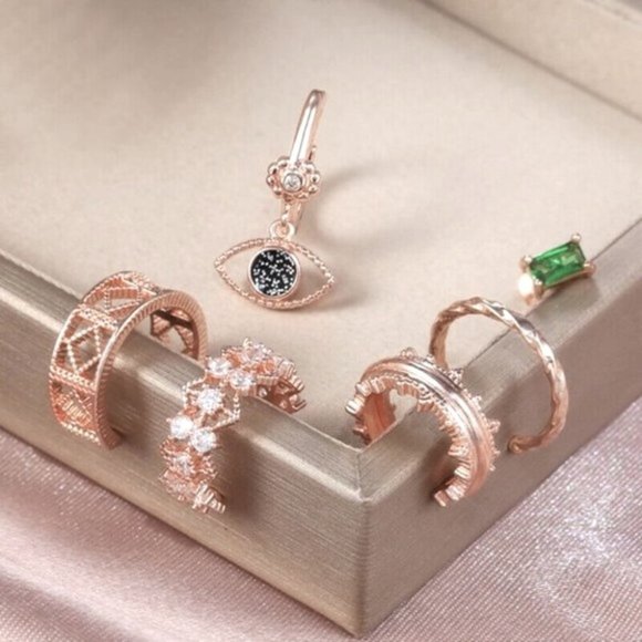 New Gorgeous 14k Rose Gold 6 Piece Set Earrings